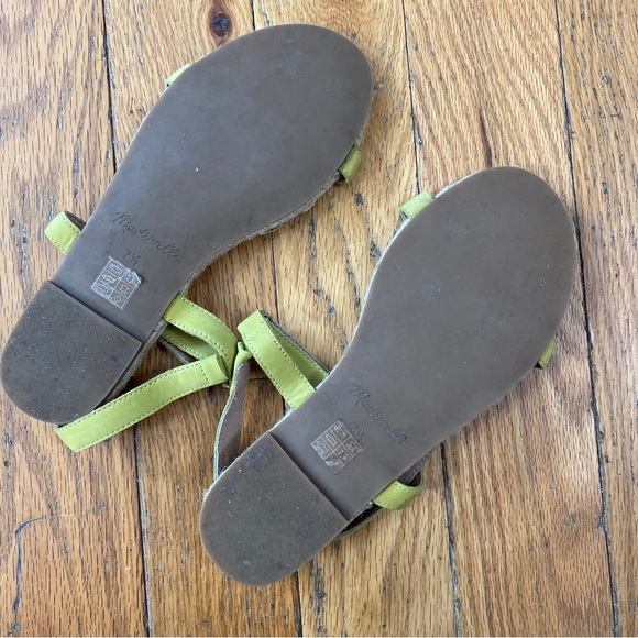 Madewell Leather The Hallie Espadrille Sandal in Gilded Chartreuse Size 7.5 - Picture 10 of 10